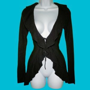 Vintage Energie black y2k ruffle cardigan